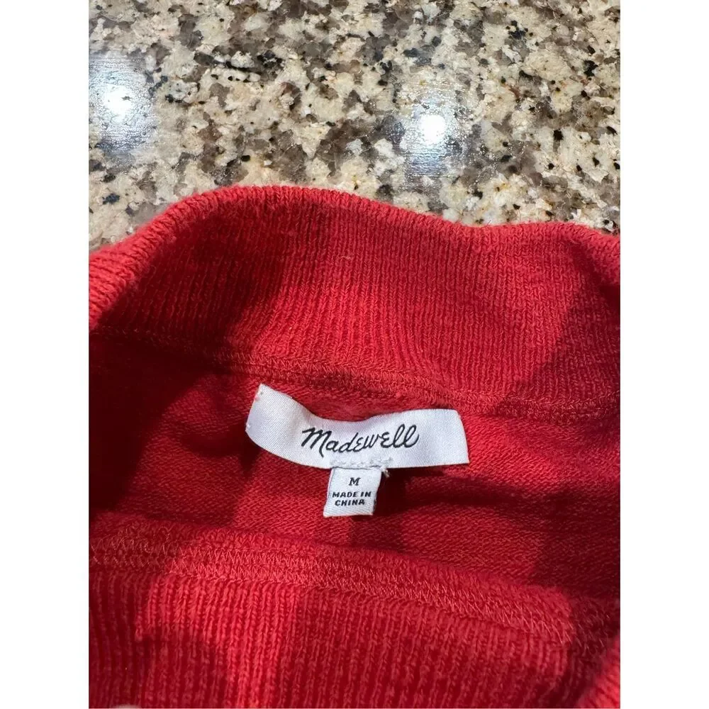 Madewell red mock neck pullover sweater size medium - Picture 4 of 7
